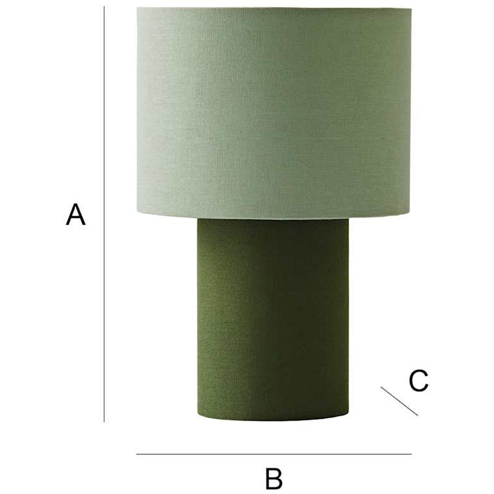 ValueLights Bobby Green Clash Duo Fabric Table Lamp and Bulb Image 7