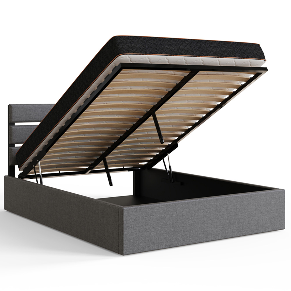 GFW Hudson Small Double Grey End Lift Ottoman Bed with SC Bonnell Mattress Image 5