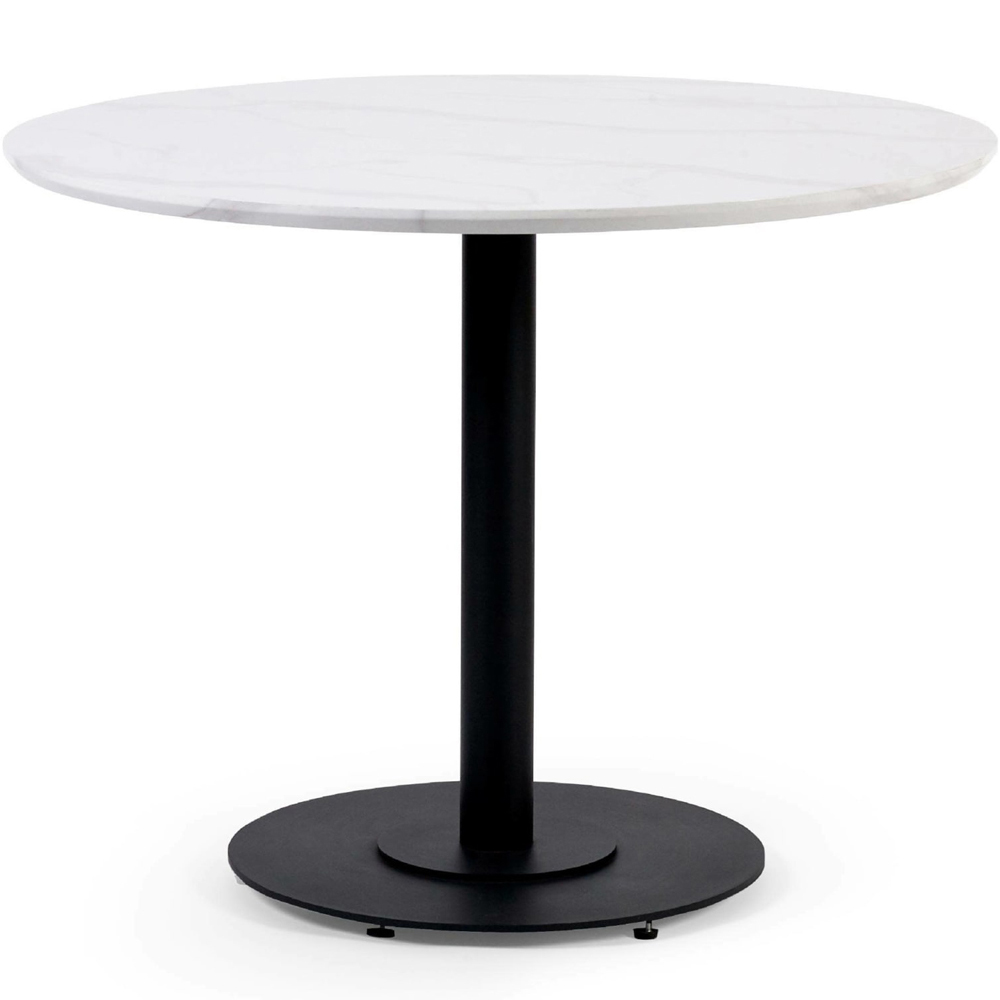 Julian Bowen Luca 4 Seater Marble-Effect Round Dining Table White Image 2