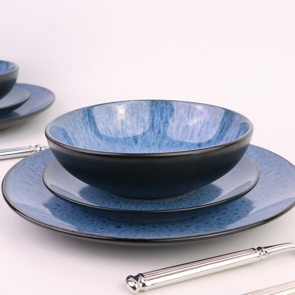 Waterside Reactive Blue 12 Piece Dinner Set Image 4