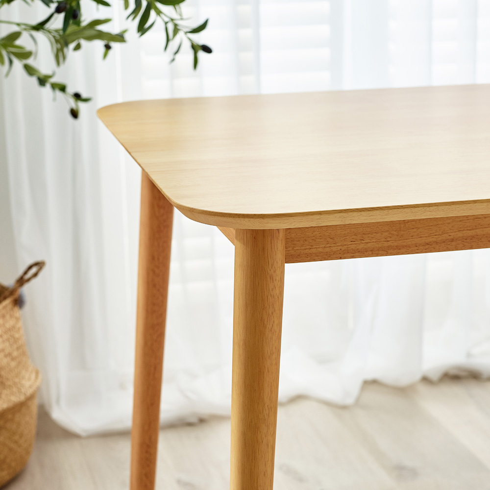 Furniturebox Lymington 6 Seater Solid Wood Dining Table Oak Effect Image 2