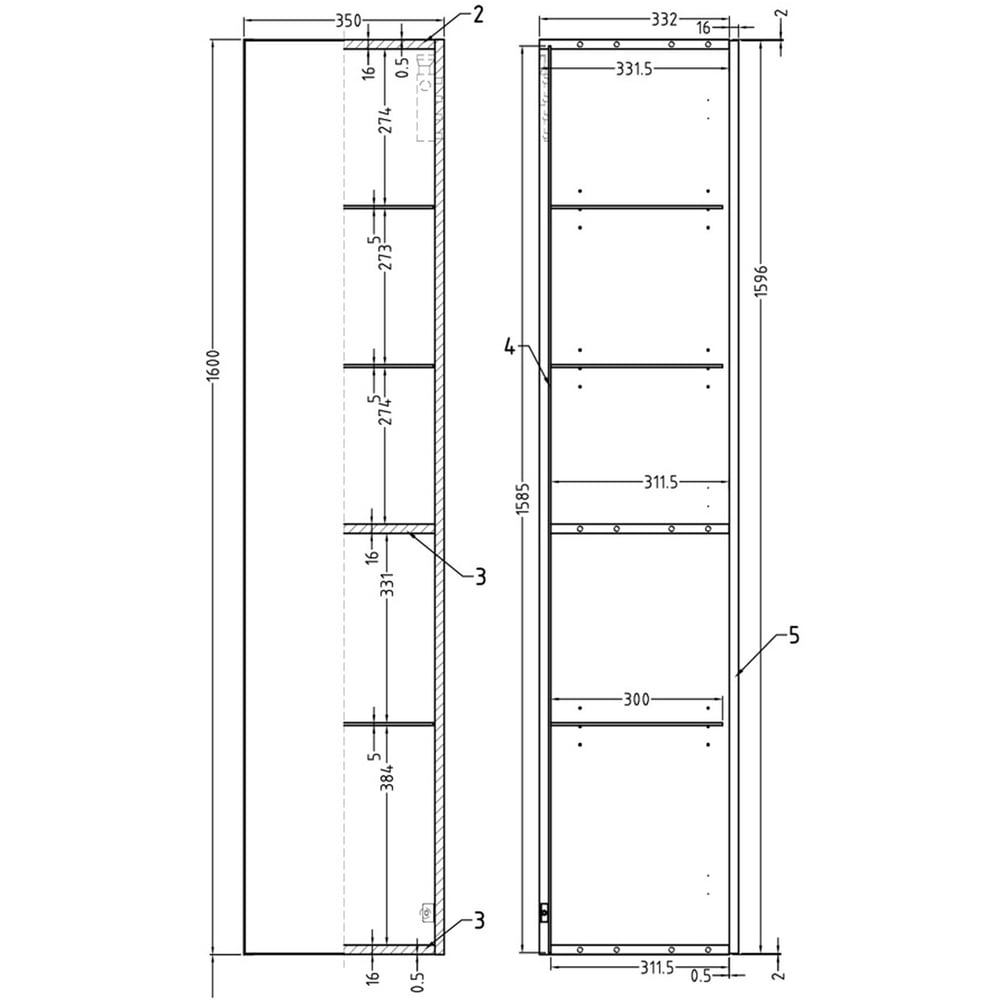 Bathstore Wharton Single Door White Floor Standing Tall Unit 350mm Image 8