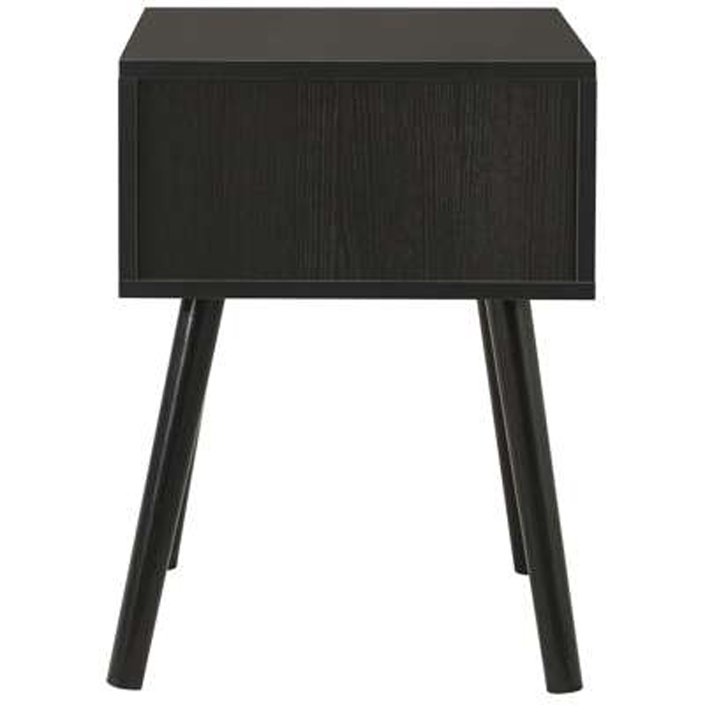 Birlea Croxley Black Single Drawer Rattan Bedside Table Set of 2 Image 5