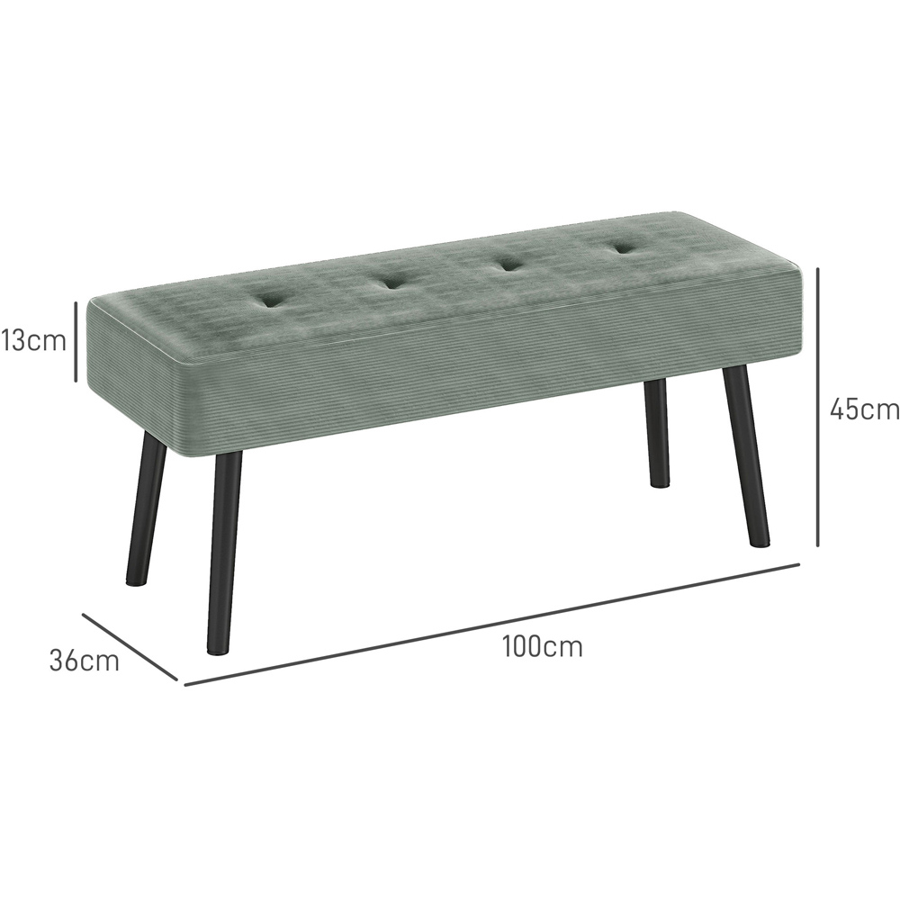 Portland Green End of Bed Bench with Thick Padding Image 9
