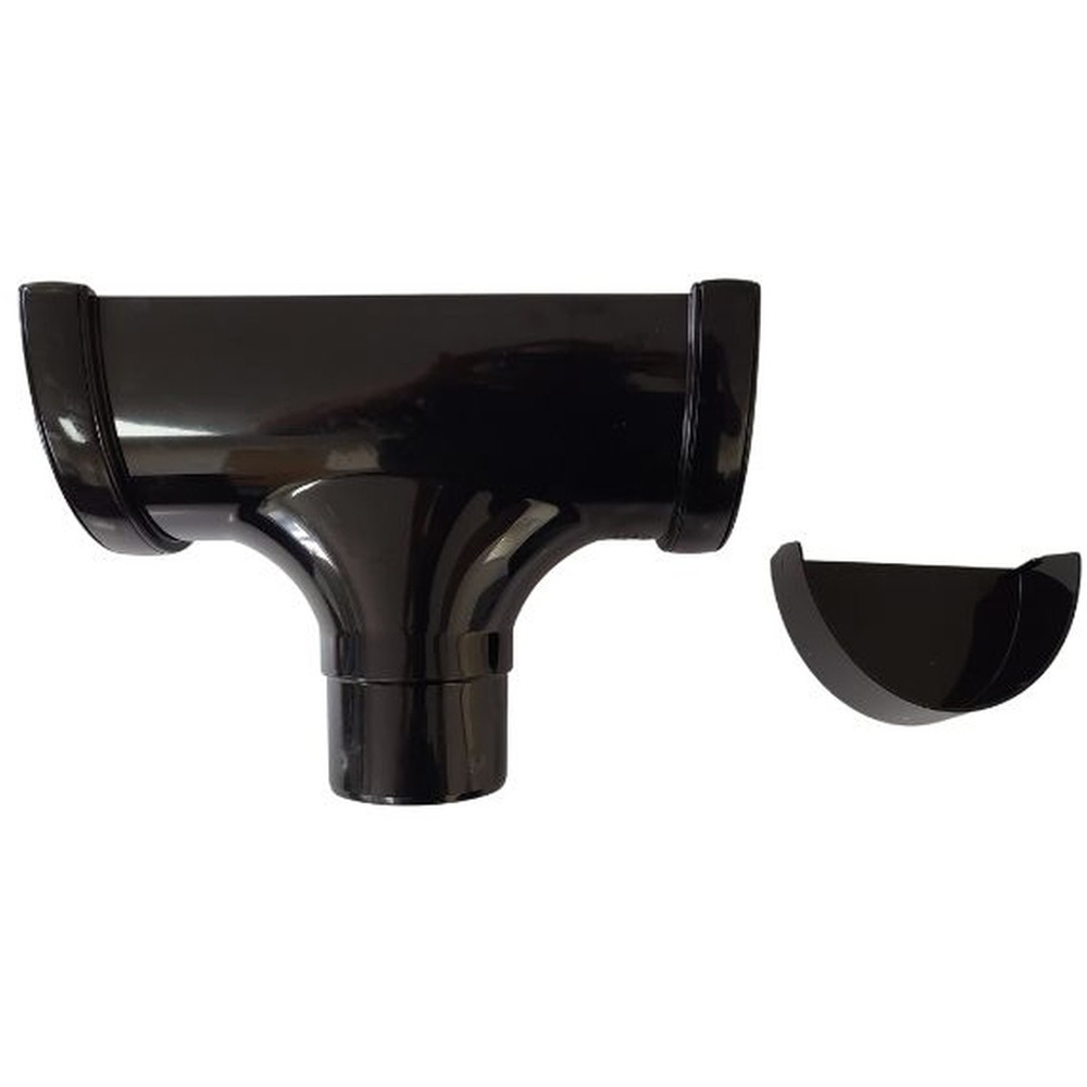 FloPlast Xtraflo Industrial Gutter Stopend Outlet Black 170mm Image 2