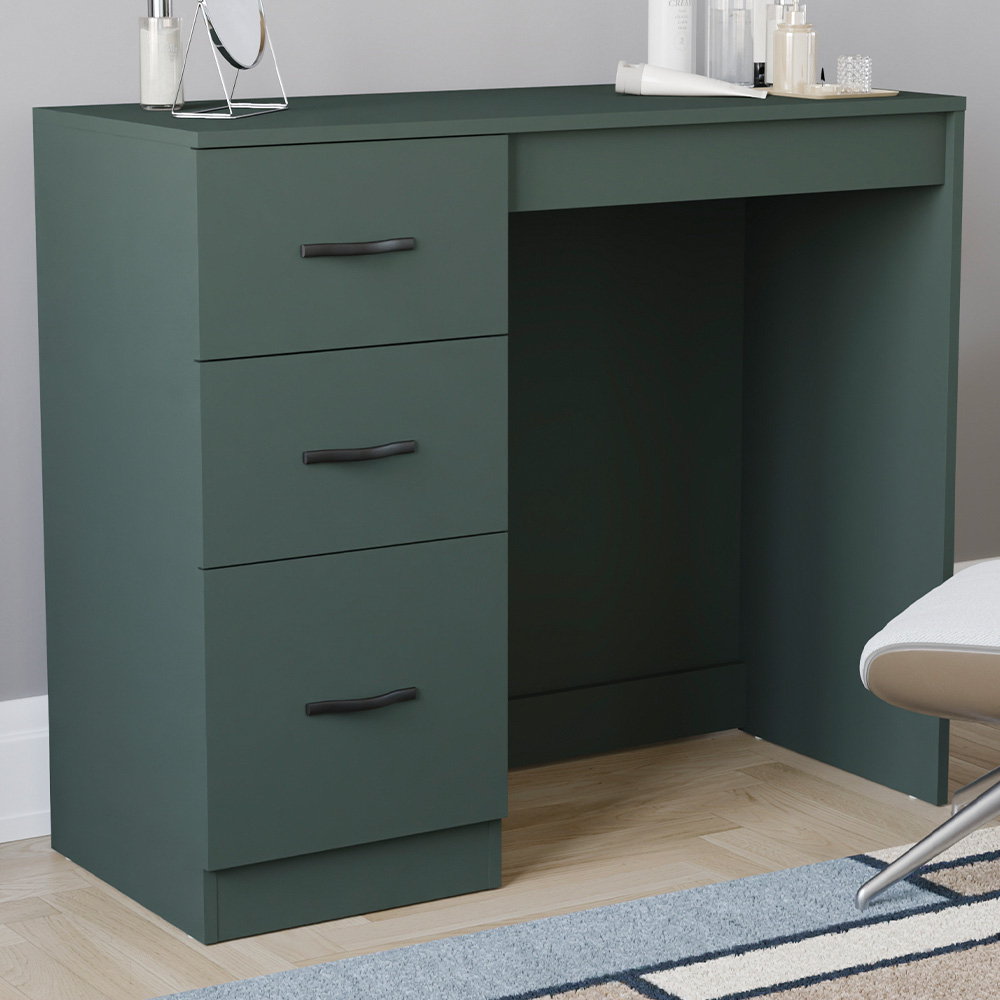 Vida Designs Riano 3 Drawer Jasper Green Dressing Table Image 1