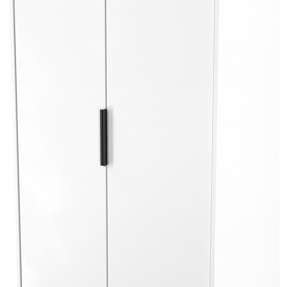 Crowndale Hong Kong 2 Door Matt White Tall Wardrobe Ready Assembled Image 5