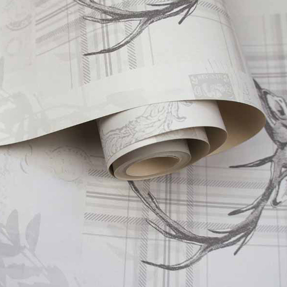 Holden Decor Richmond Highland Stag Grey and Charcoal Wallpaper Image 2