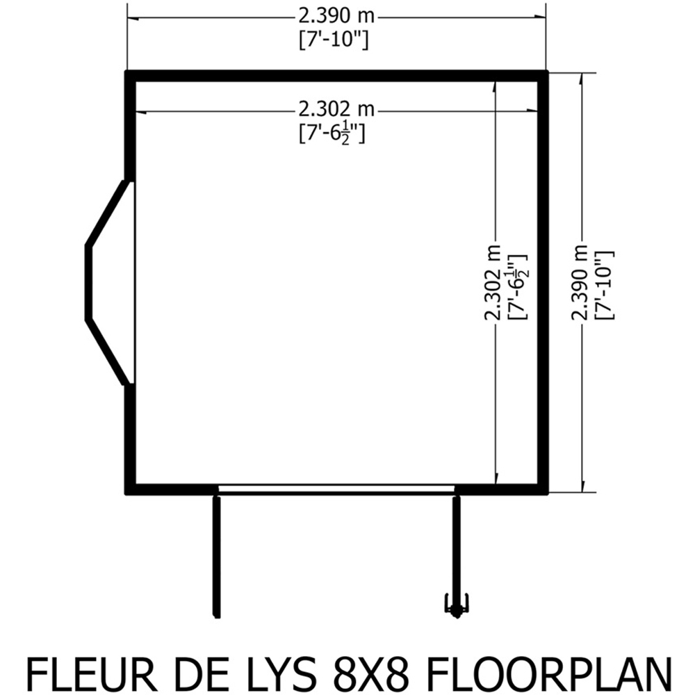 Shire Fleur De Lys 8 x 8ft Double Door Shiplap Apex Summerhouse Image 4