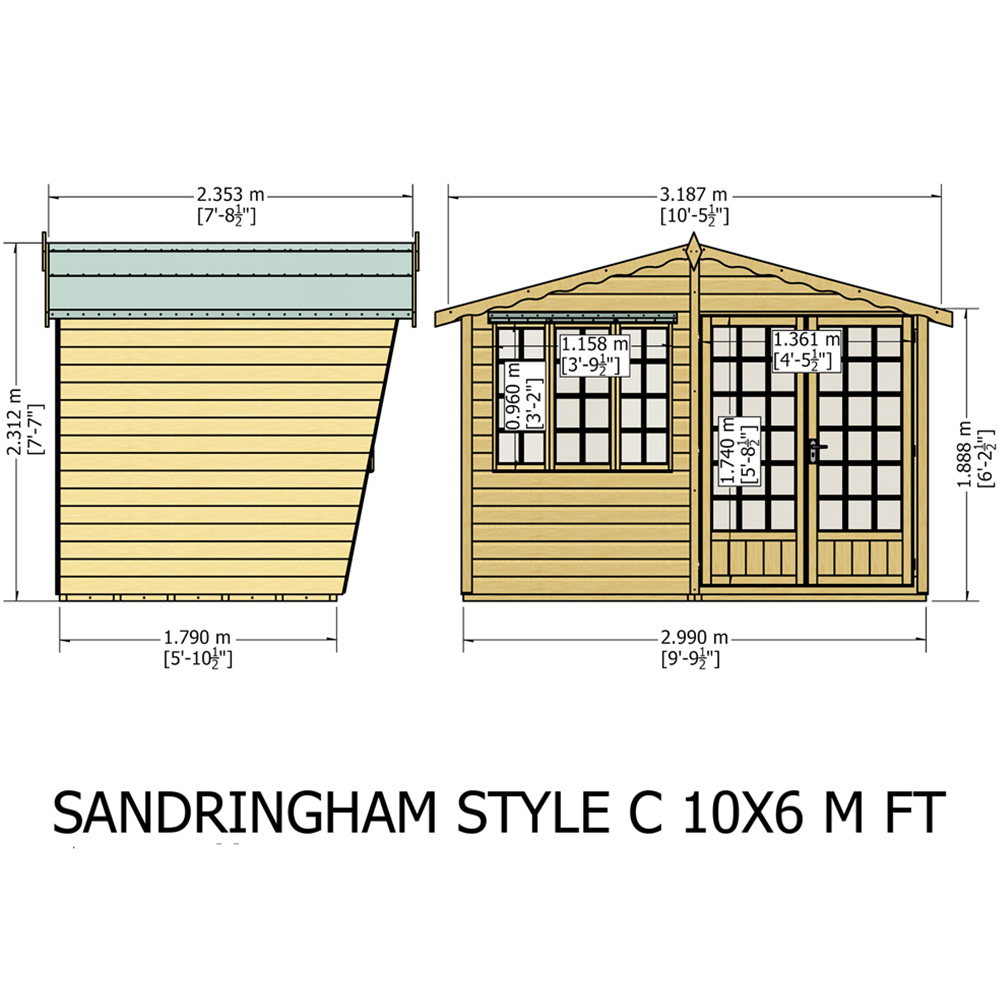 Shire Sandringham 10 x 6 Shiplap Style C Apex Shed Image 7