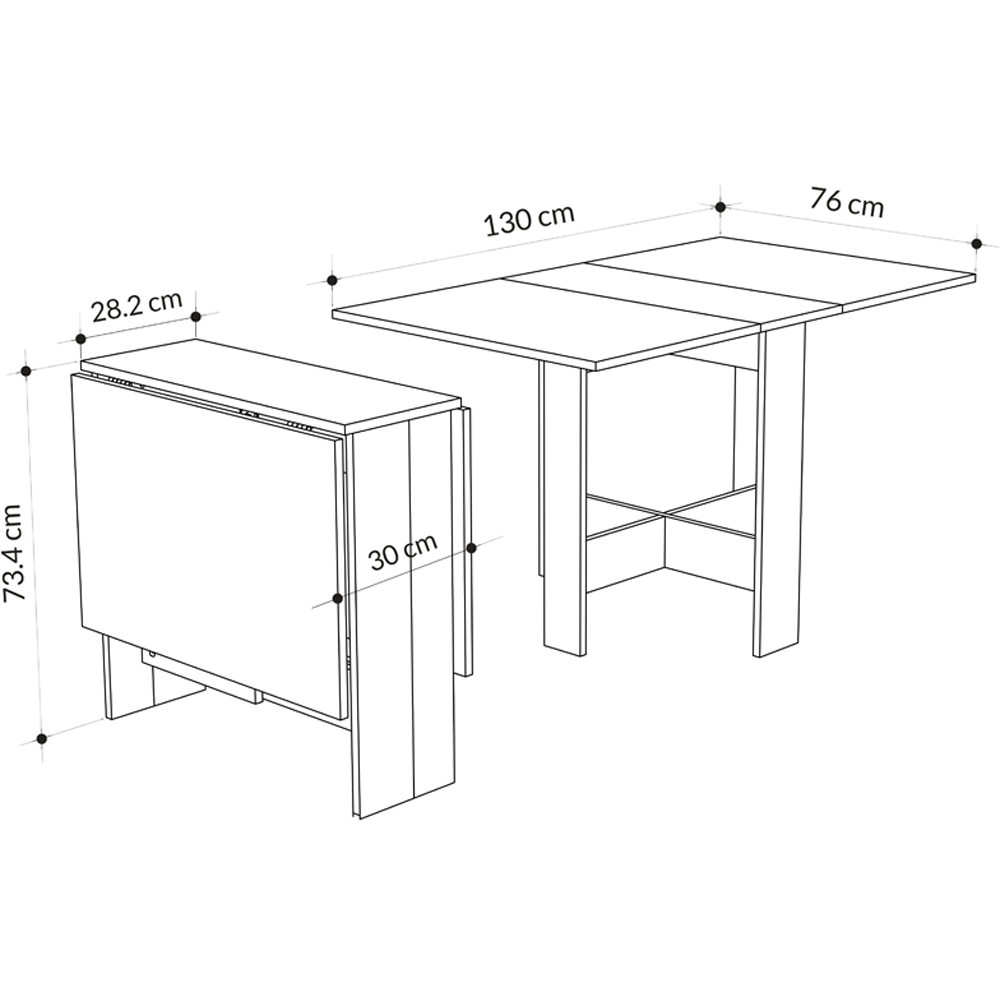 Decortie Artemio 4 Seater Foldable Dining Table Sandstone Image 7