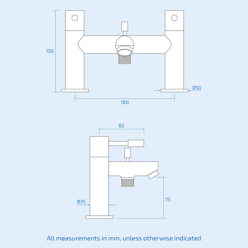 Nes Home Blossom Chrome Bath Shower Mixer and Basin Mono Tap with Waste Image 4