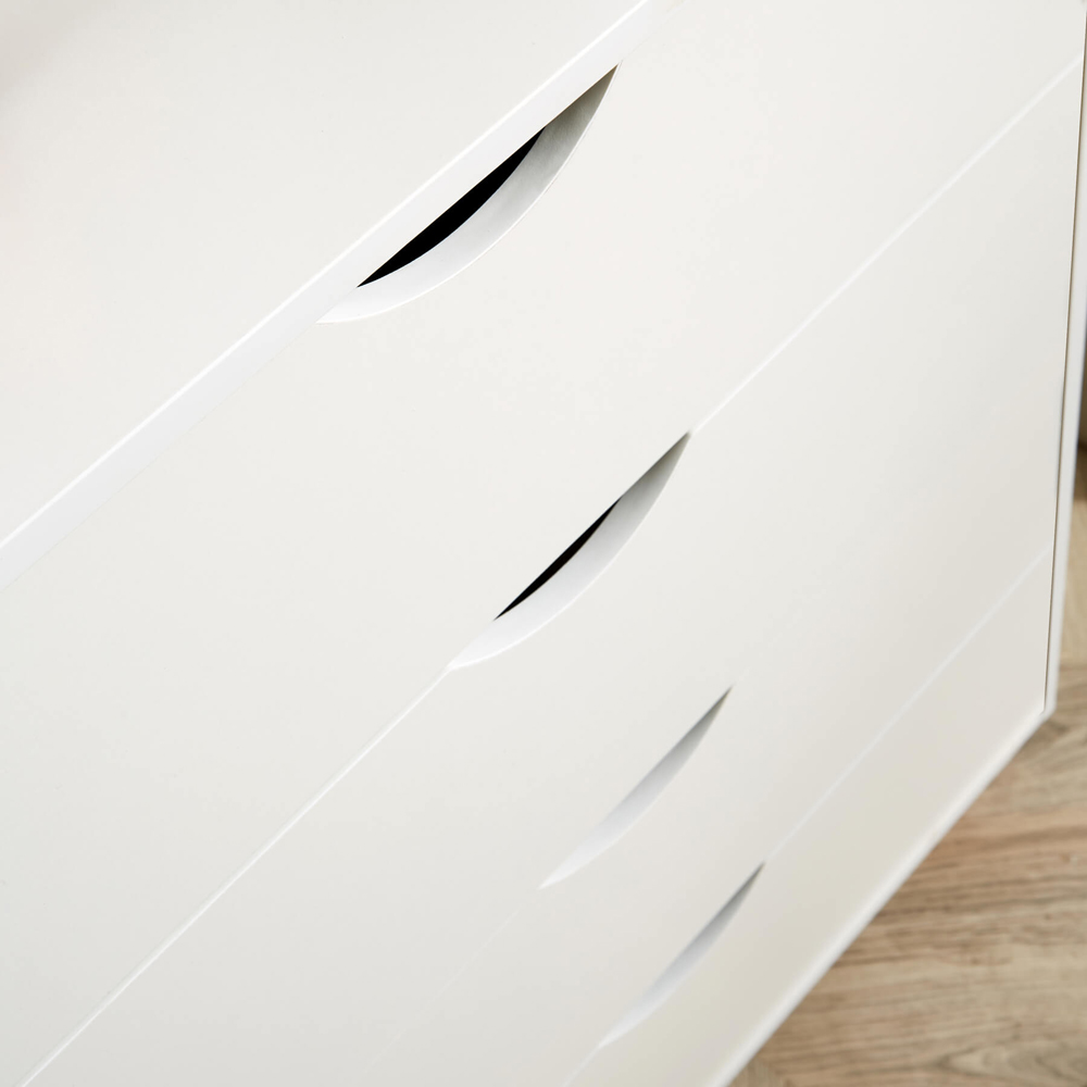 Home Source Boden 4 Drawer White Wide Chest of Drawers Image 3