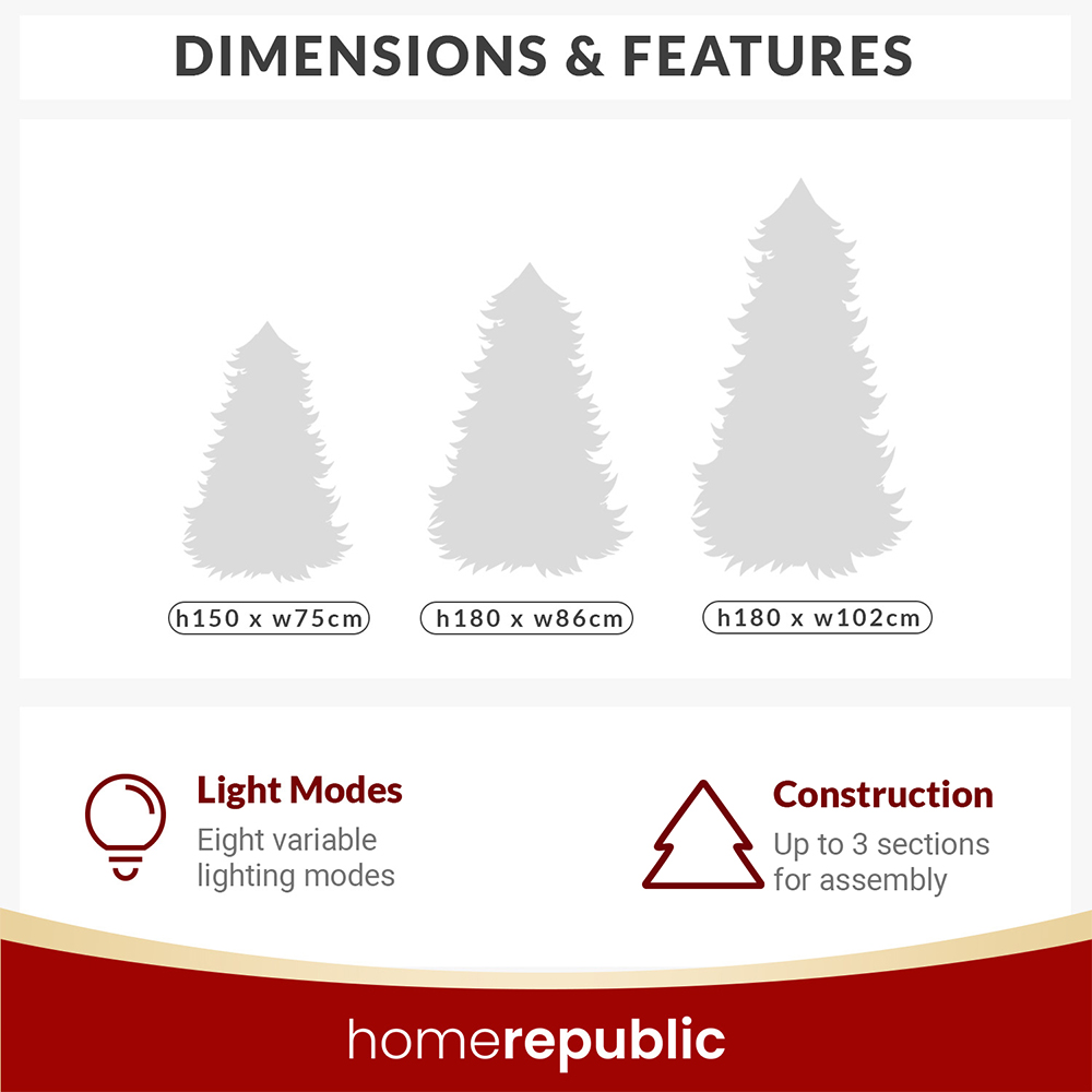 Noel Square Warm White LED Xmas Half Tree 4.9ft Image 6