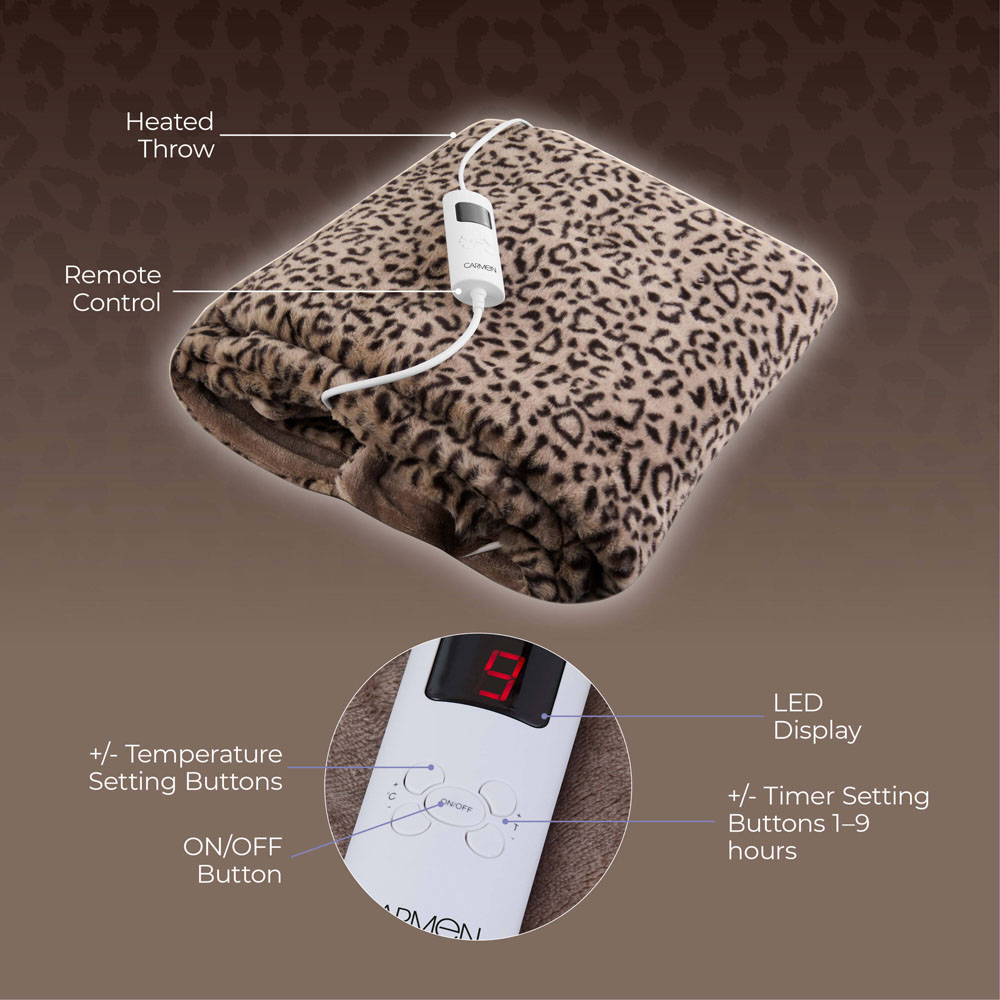 Carmen Multicolour Fleece Electric Heated Throw Over Blanket 160 x 130cm Image 7