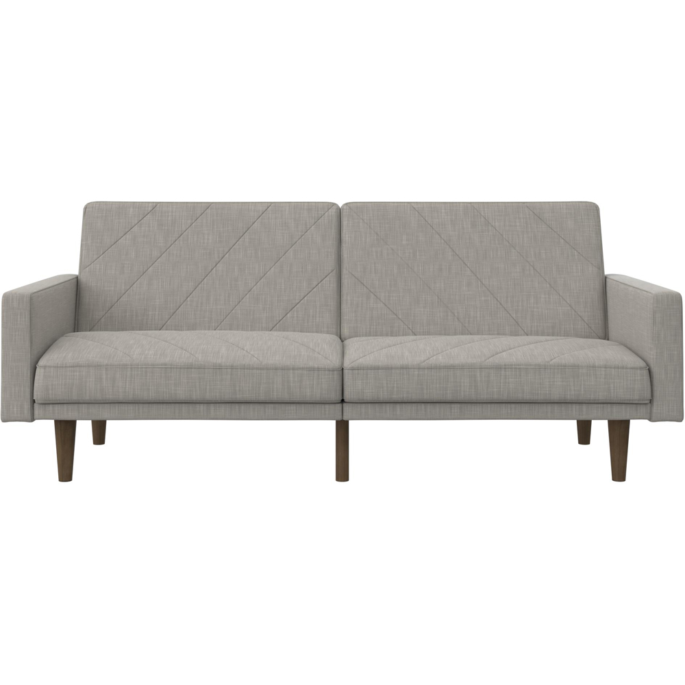 Dorel Paxson 3 Seater Linen Light Grey Sofa Bed with Wooden Feet | Homebase