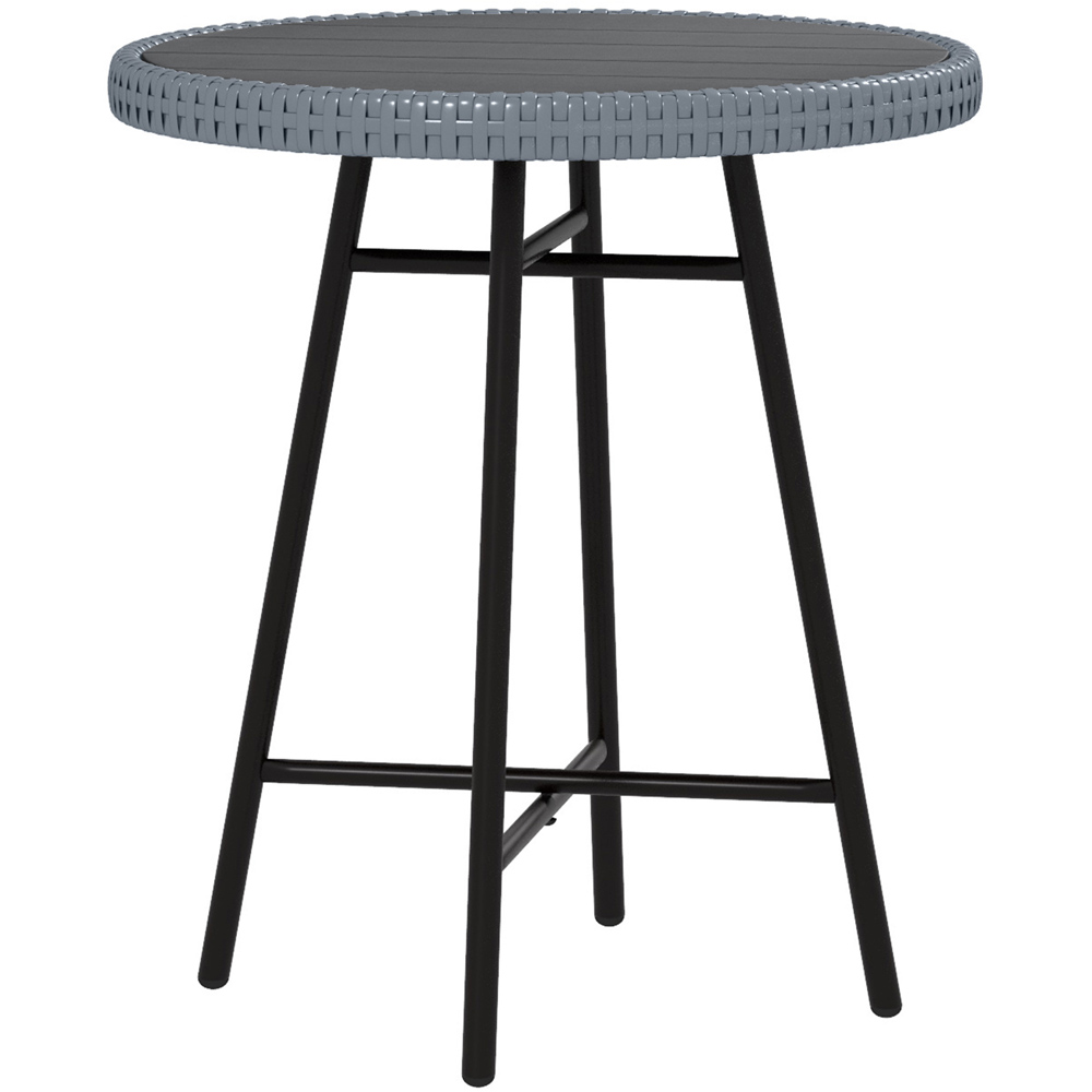 Outsunny Grey Rattan Side Table Image 2