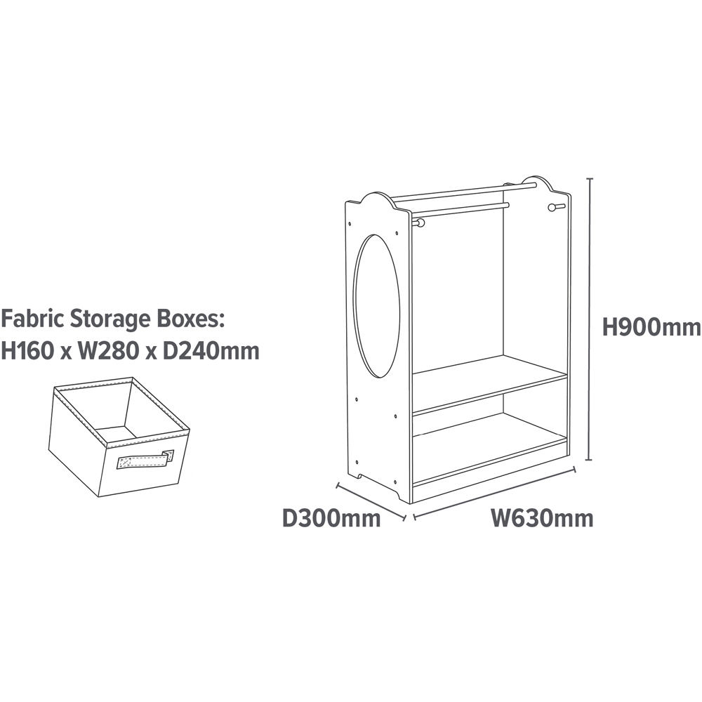 Liberty House Toys Kids Wooden Dress Up Unit Pink Fabric Boxes Image 6