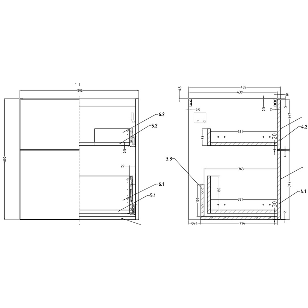 Bathstore Wharton 2 Door Green Wall Hung Basin Unit 815mm Image 6