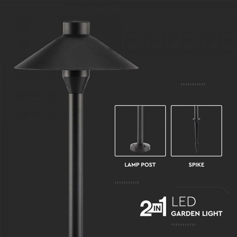 V-TAC 2 in 1 Black Cool White LED Garden Light Image 7