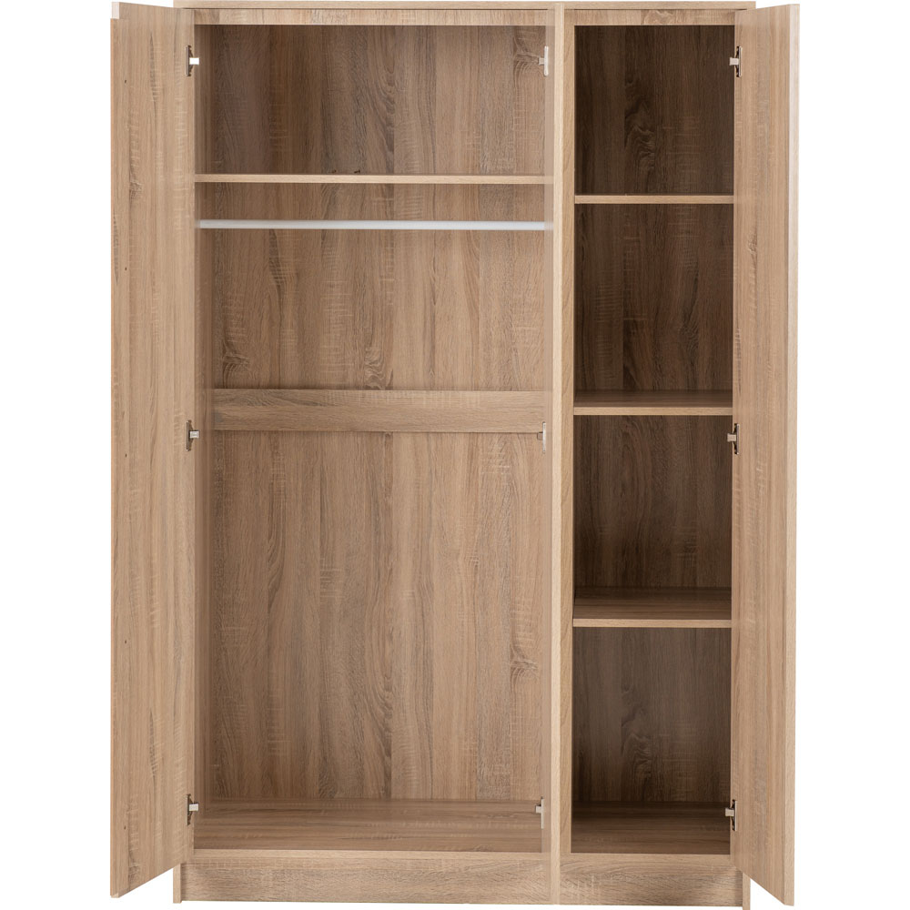 Seconique Malvern 3 Door Sonoma Oak Wardrobe Image 4