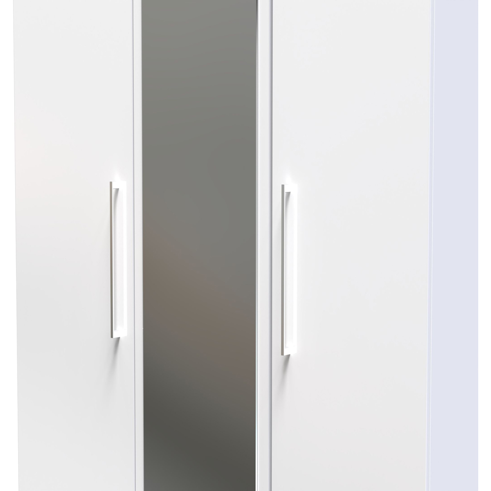 Crowndale Worcester 3 Door White Mirrored Wardrobe Ready Assembled Image 6