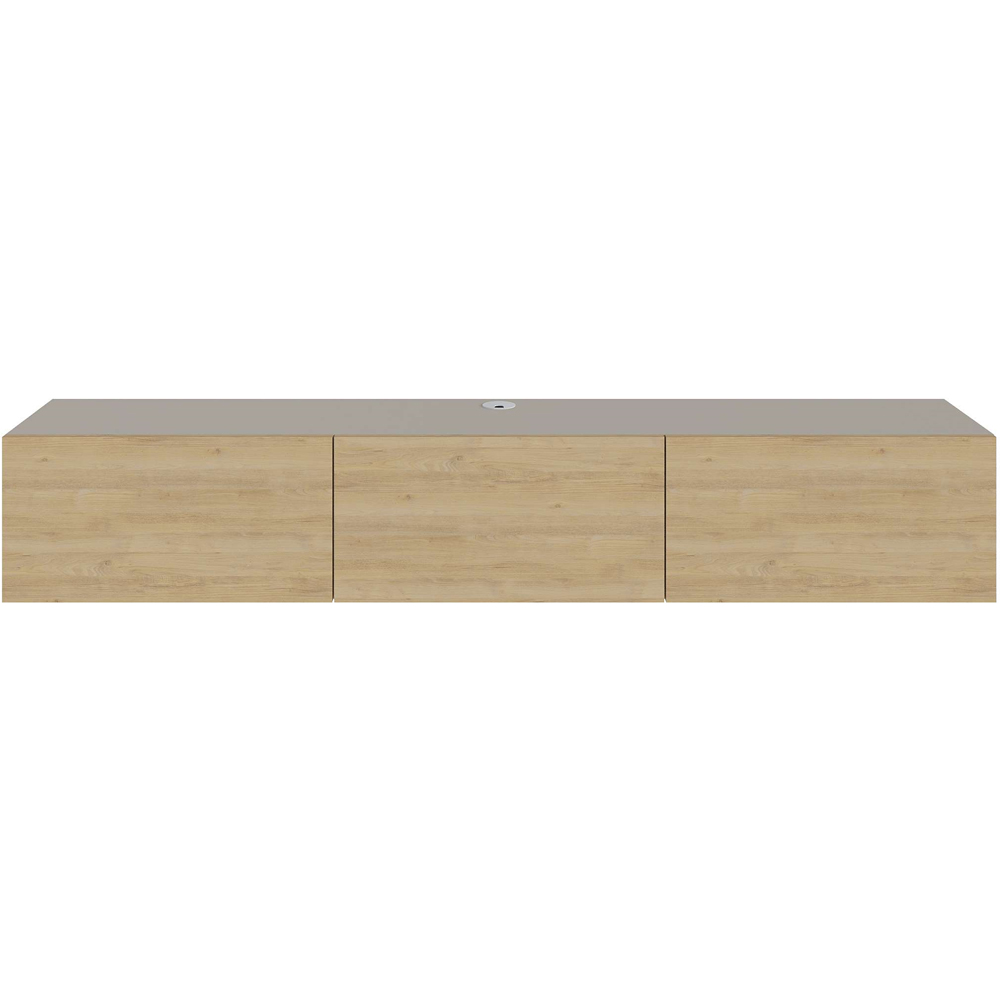 Decortie Francy Sandstone and Oak TV Stand with Storage Cabinet Image 2