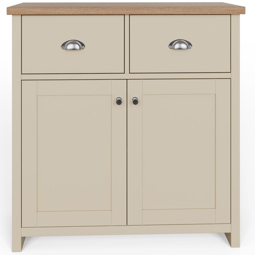 GFW Lancaster 2 Door 2 Drawer Cream Compact Sideboard Image 3