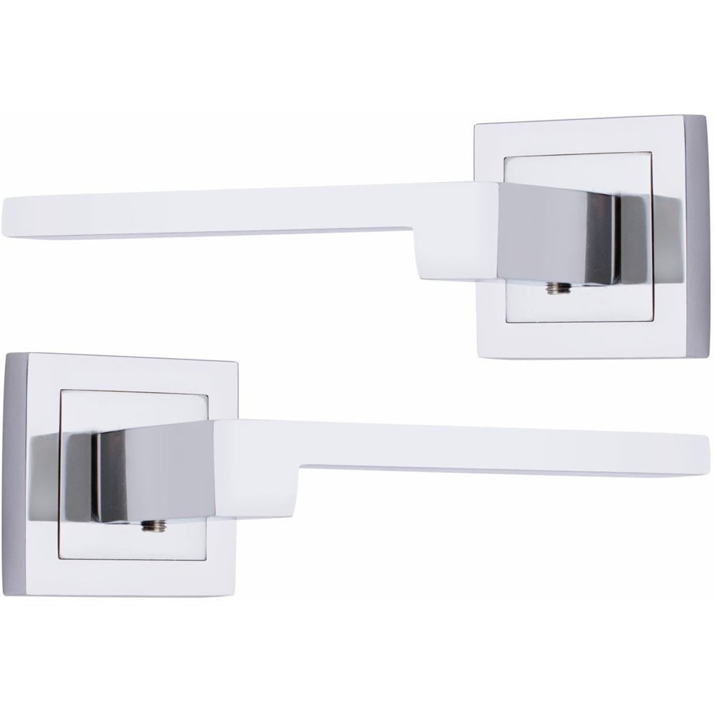 Golden Grace Polished Chrome Zeta Door Handle Set 4 Pack Image 3