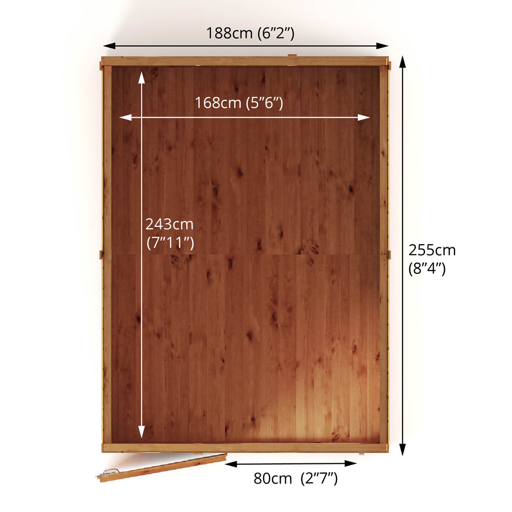 Mercia Woodsman 8 x 6ft Shiplap Glass Pent Shed Image 8