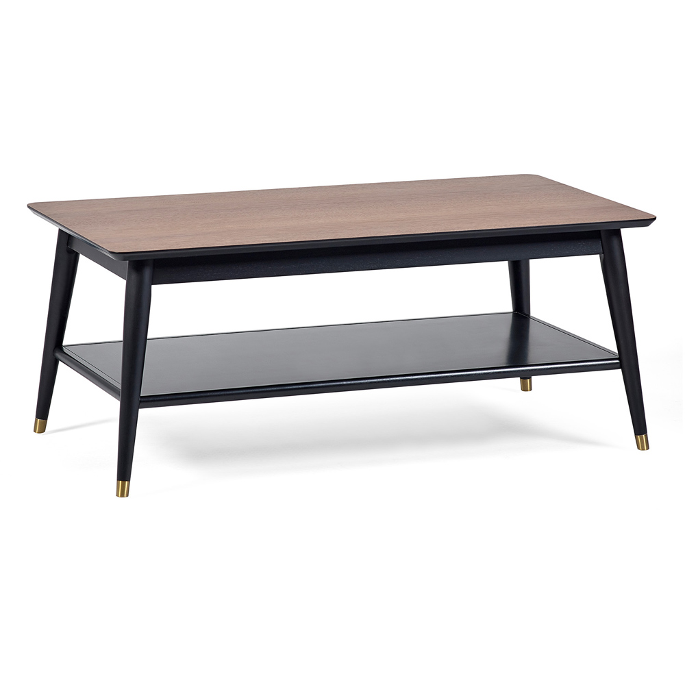 Julian Bowen Findlay Walnut and Black Coffee Table Image 2