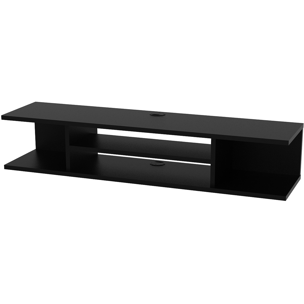 Decorotika Pivot 4 Shelf Black Floating TV Unit Image 3