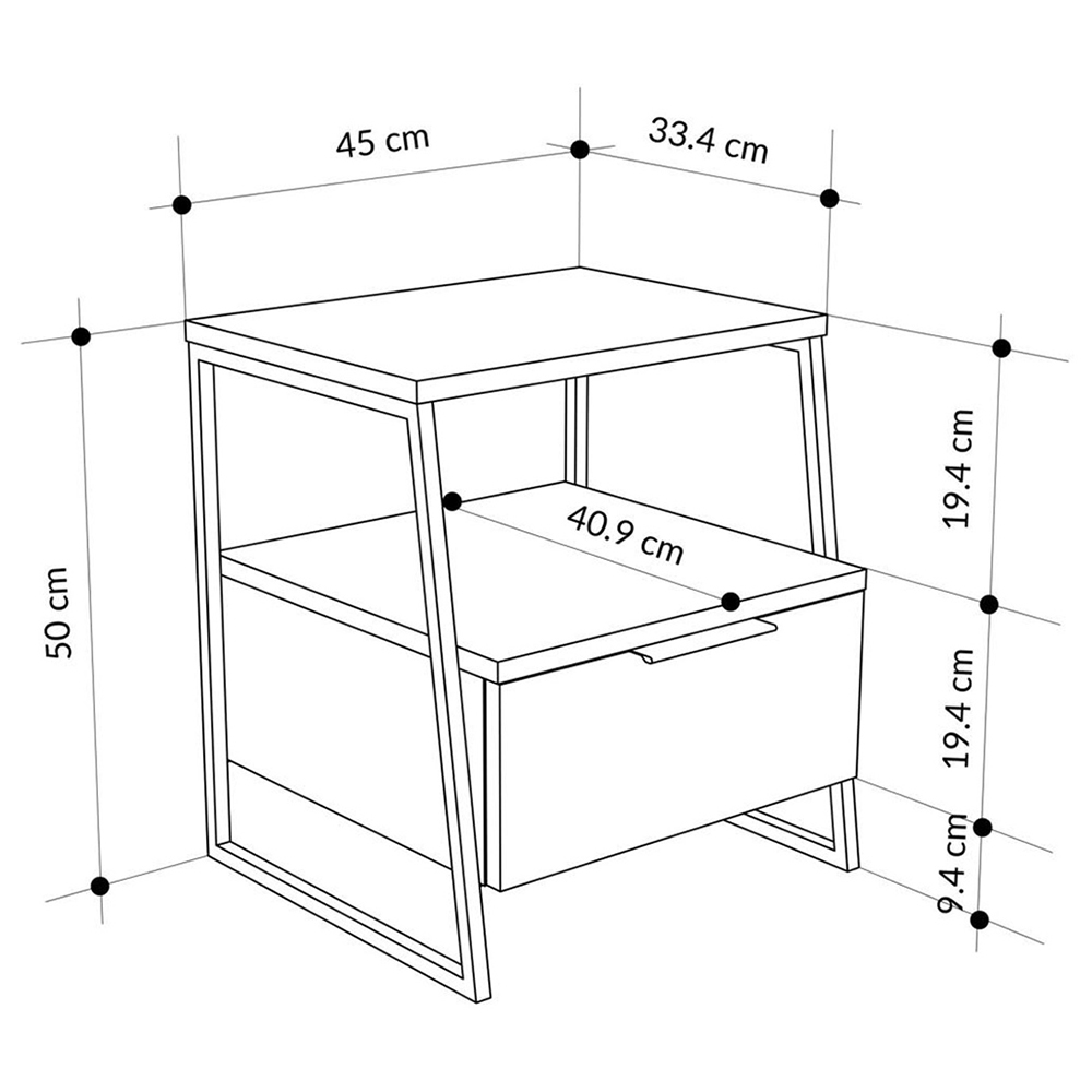 FWStyle Pal Single Door Sandstone Bedside Table Image 7