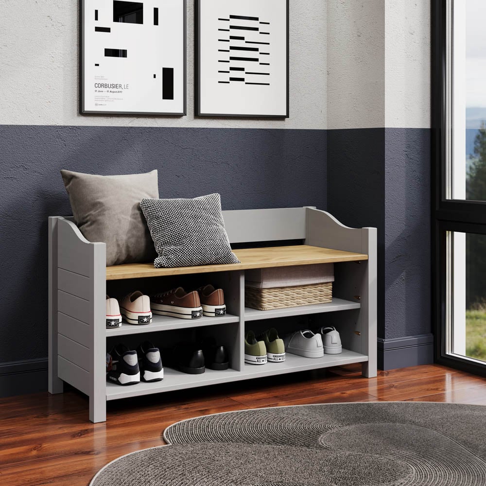 Core Products Corona 4 Shelf Grey Large Shoe Bench Image 4