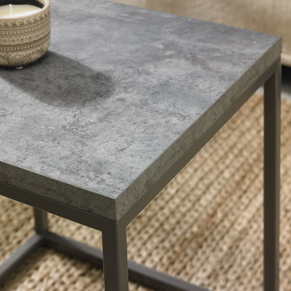 Bentley Designs Renzo Zinc and Dark Grey Nesting Table Set of 2 Image 5