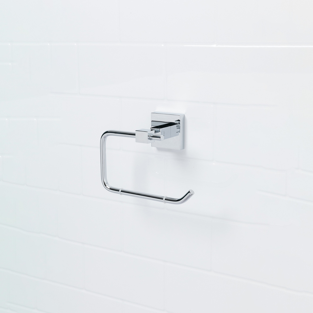 Bristan Solid Brass Chrome Wall Mounted Square Toilet Roll Holder Image 2