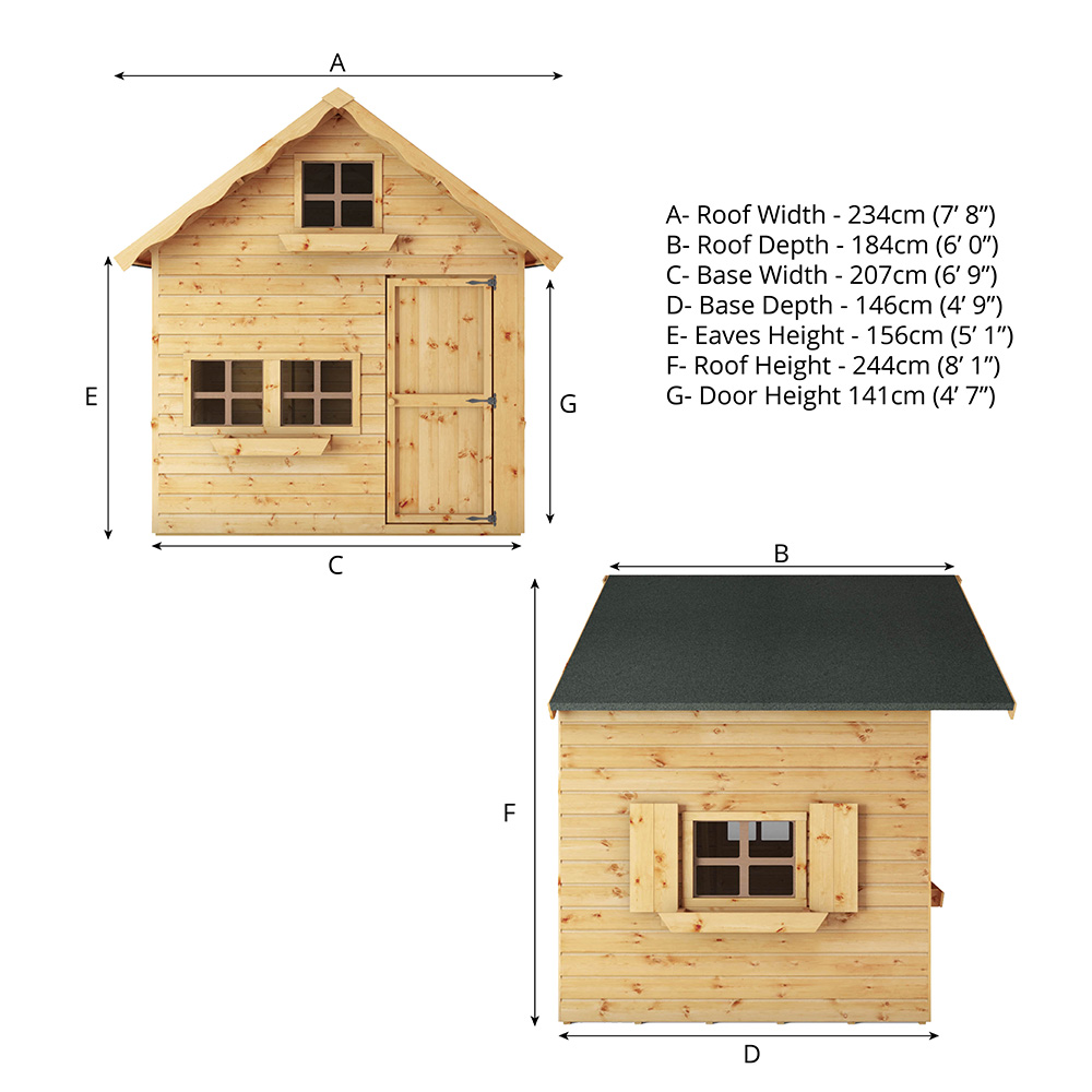 Mercia Double Storey Swiss Cottage Playhouse 7 x 5ft Image 8