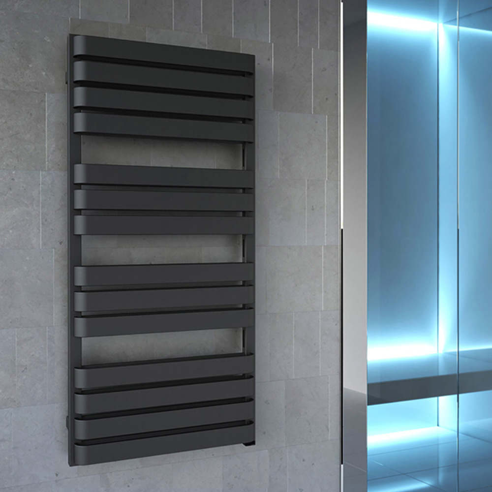 Terma Warp T One Soft Matt Black Electric Towel Rail 1110 x 500mm Image 7