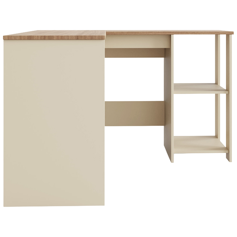 GFW Lancaster 2 Shelf Corner Computer Desk Cream Image 5