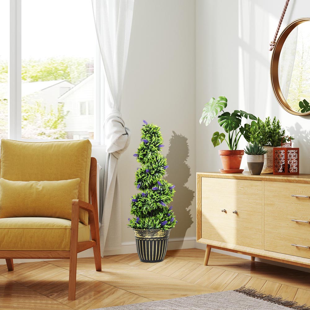 Portland Lavender Decorative Artificial Plant in Pot 90cm 2 Pack Image 3