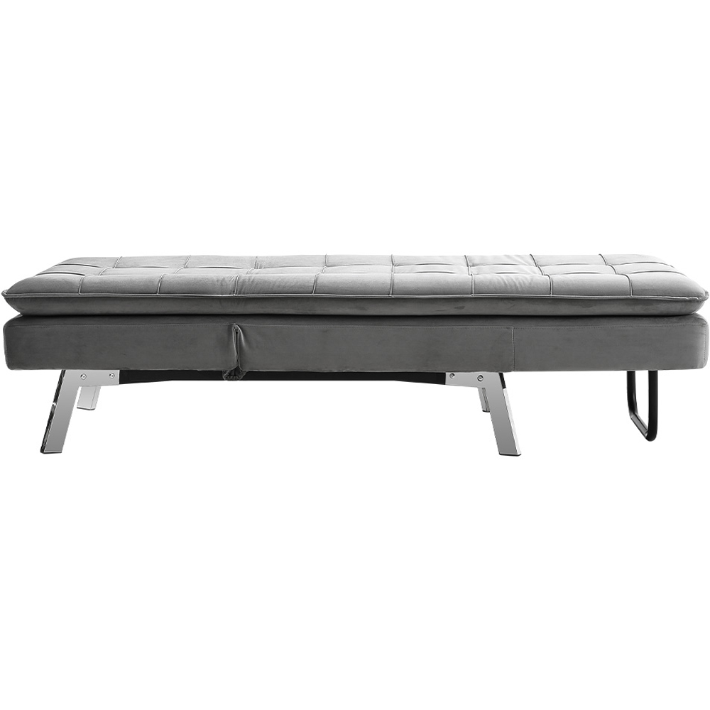 Living and Home Chaise Grey Fabric Upholstered Adjustable Lounger Image 4