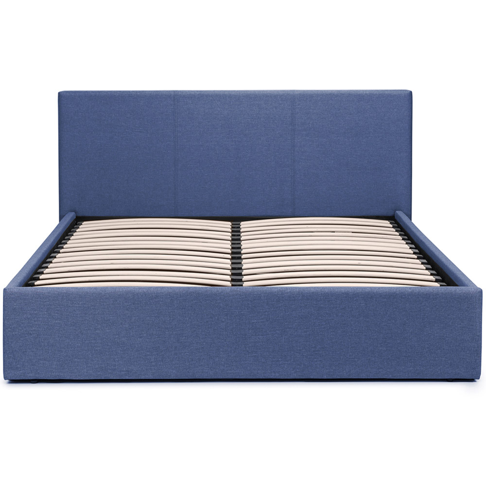 Julian Bowen Rialto King Size Dark Blue Linen Lift Up Storage Bed Image 4