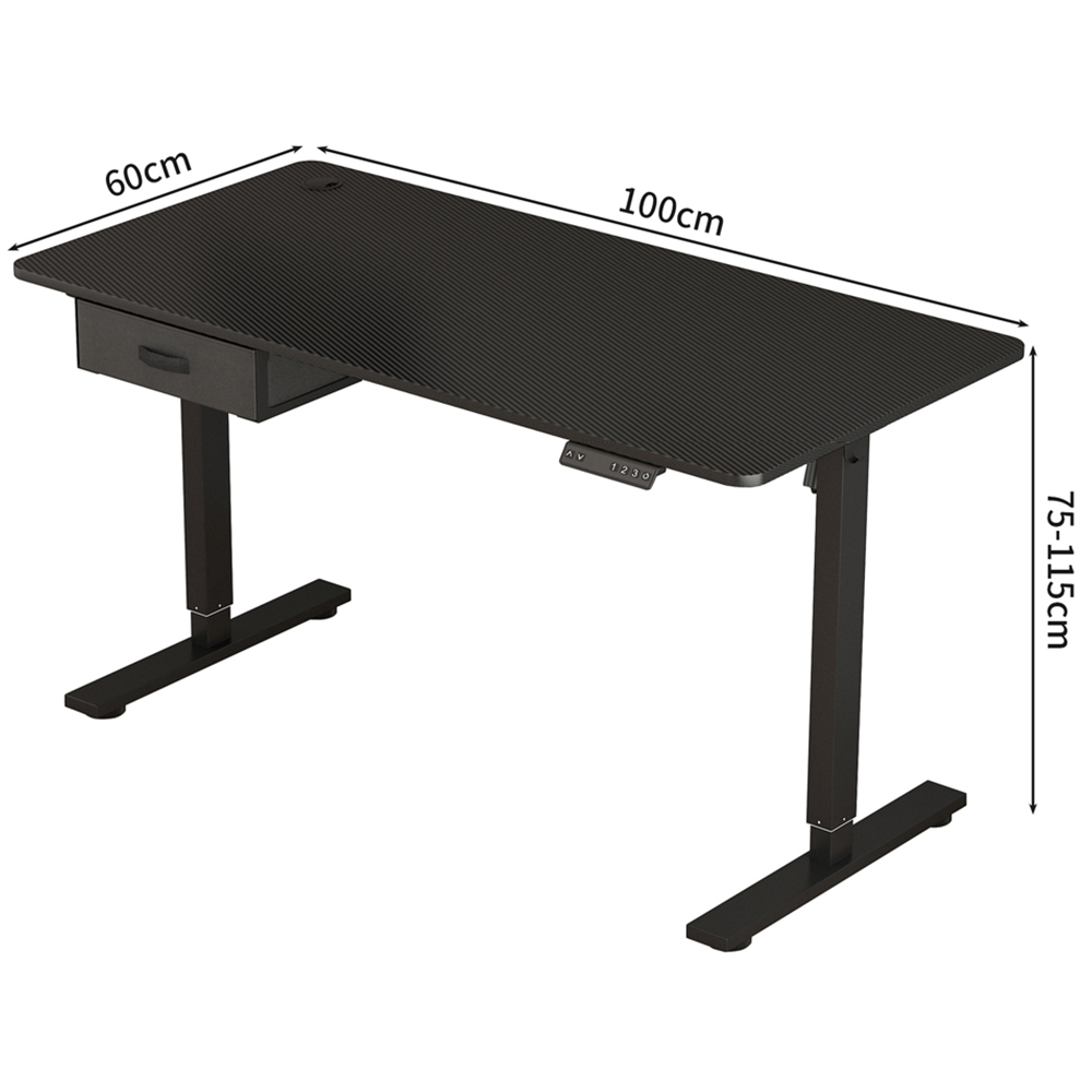 Easton Height Adjustable Electric Computer Desk Black Image 9