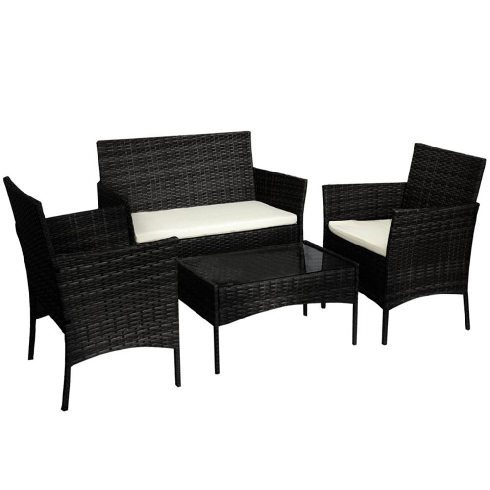 Alivio 4 Seater Black PE Rattan Garden Lounge Set Image 3