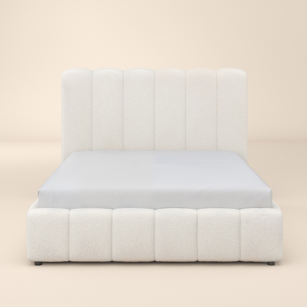 Solace+Co Emilie King Size Boucle Ribbed Ottoman Bed Image 3