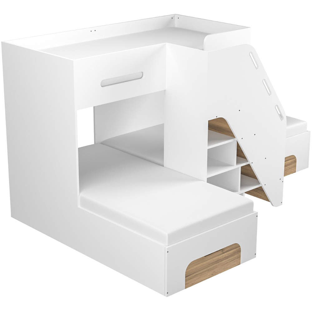 Flair Mason White and Oak Staircase Triple Sleeper with Storage Image 4