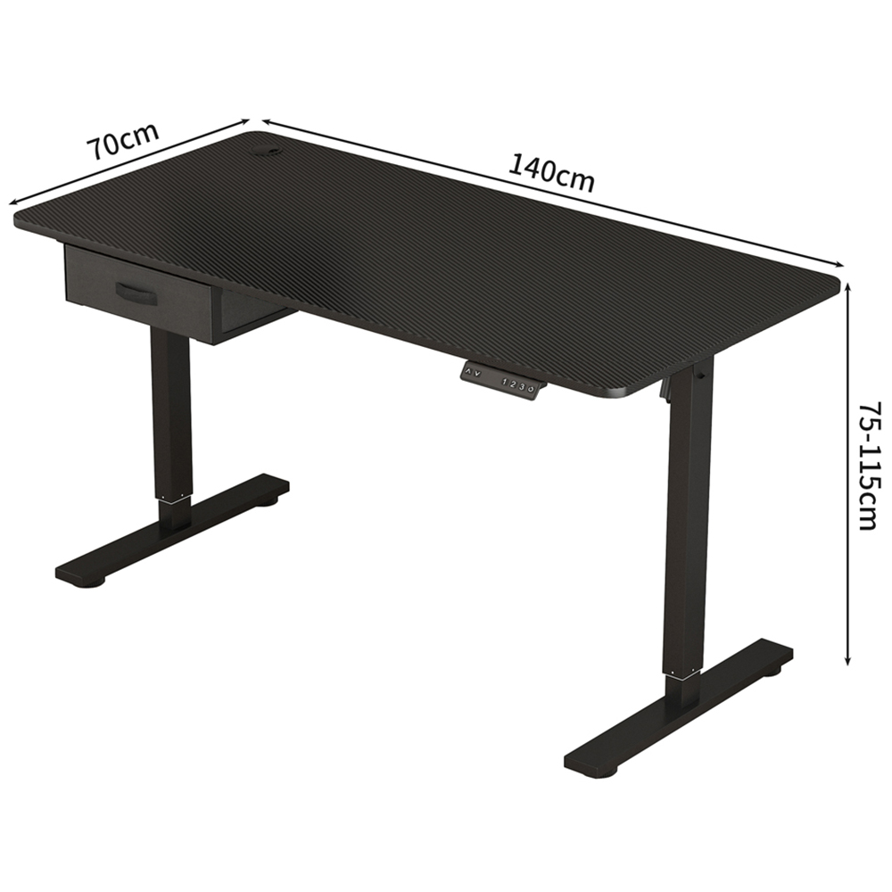 Easton Height Adjustable Electric Computer Desk Black Image 9