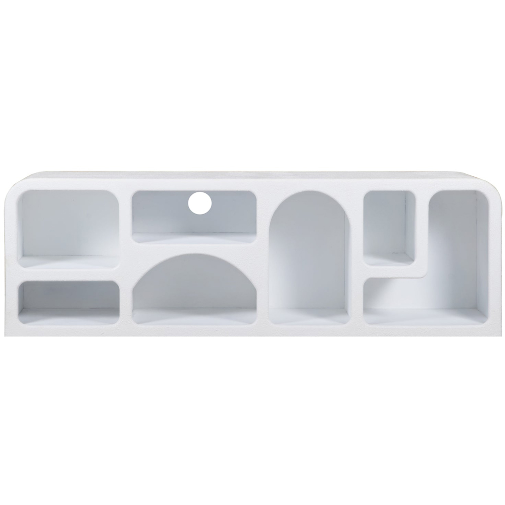 IH Design Udaipur 7 Shelf White Wood Large TV Cabinet Image 2