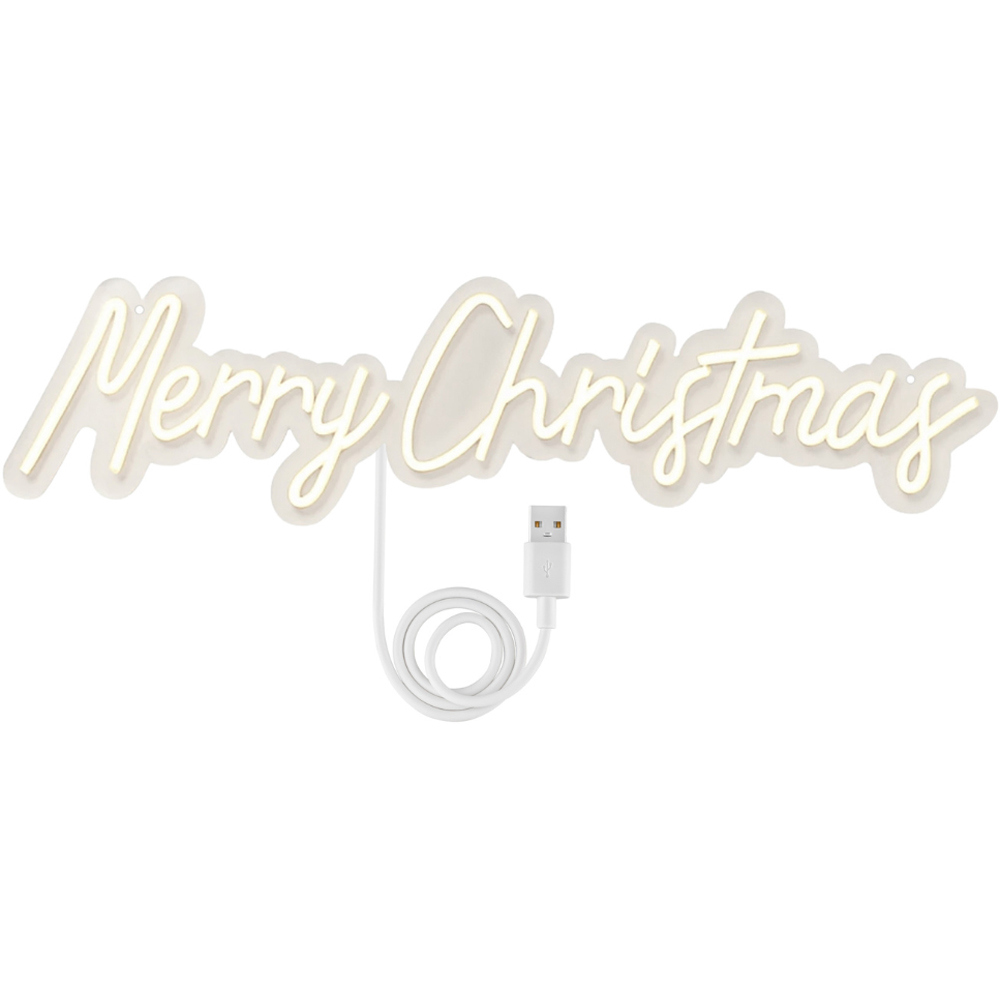 Marco Paul Warm White LED Merry Christmas Neon Rope Light 42 x 14cm Image 2