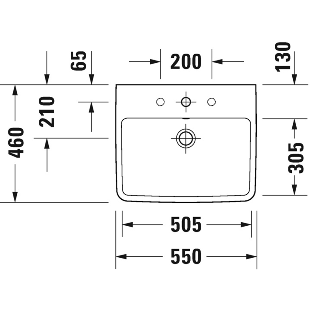Duravit No.1 White Wash Basin 550 x 460mm Image 2